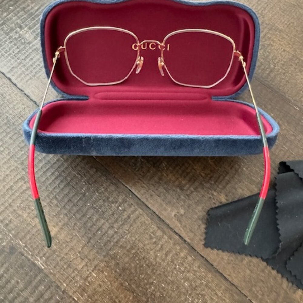 Gucci Glasses Gold / Black NEW - Picture 5 of 12